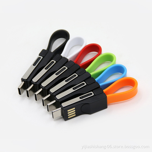 Yijiashishang Hot Selling 3 in 1 Key Chain Magnetic Charging Sync Data Cable 8 Pin Micro USB and Type-C with CE ROHS Certificate and Patent